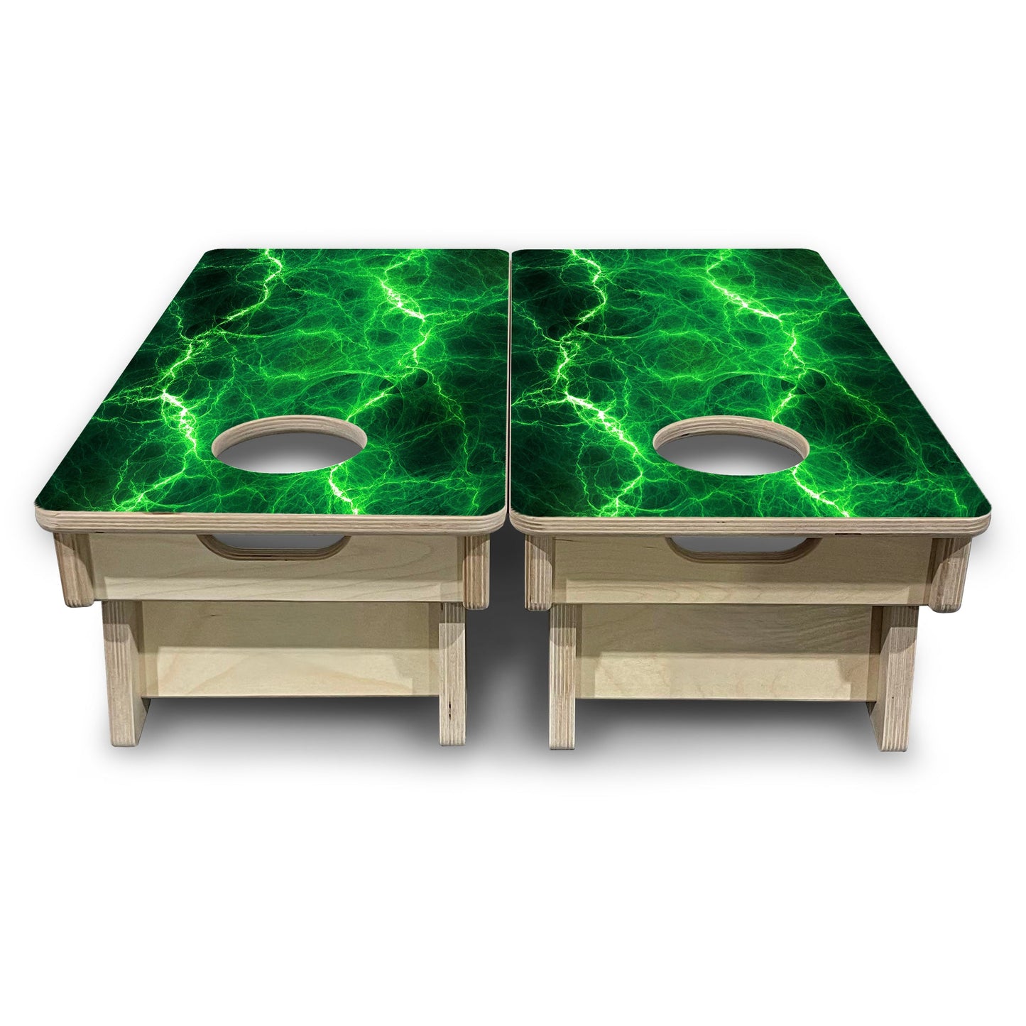 Green Lightning - Mini or Vacation Size Cornhole Boards
