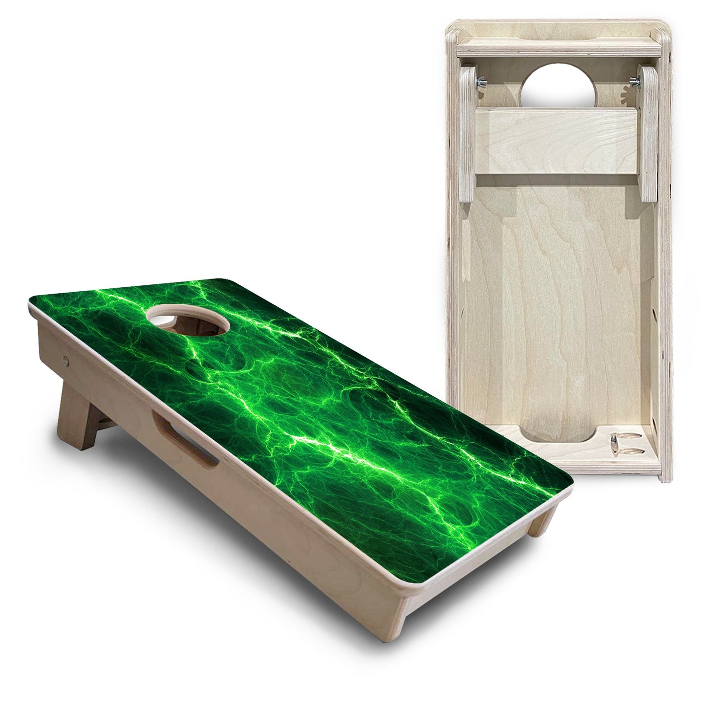 Green Lightning - Mini or Vacation Size Cornhole Boards