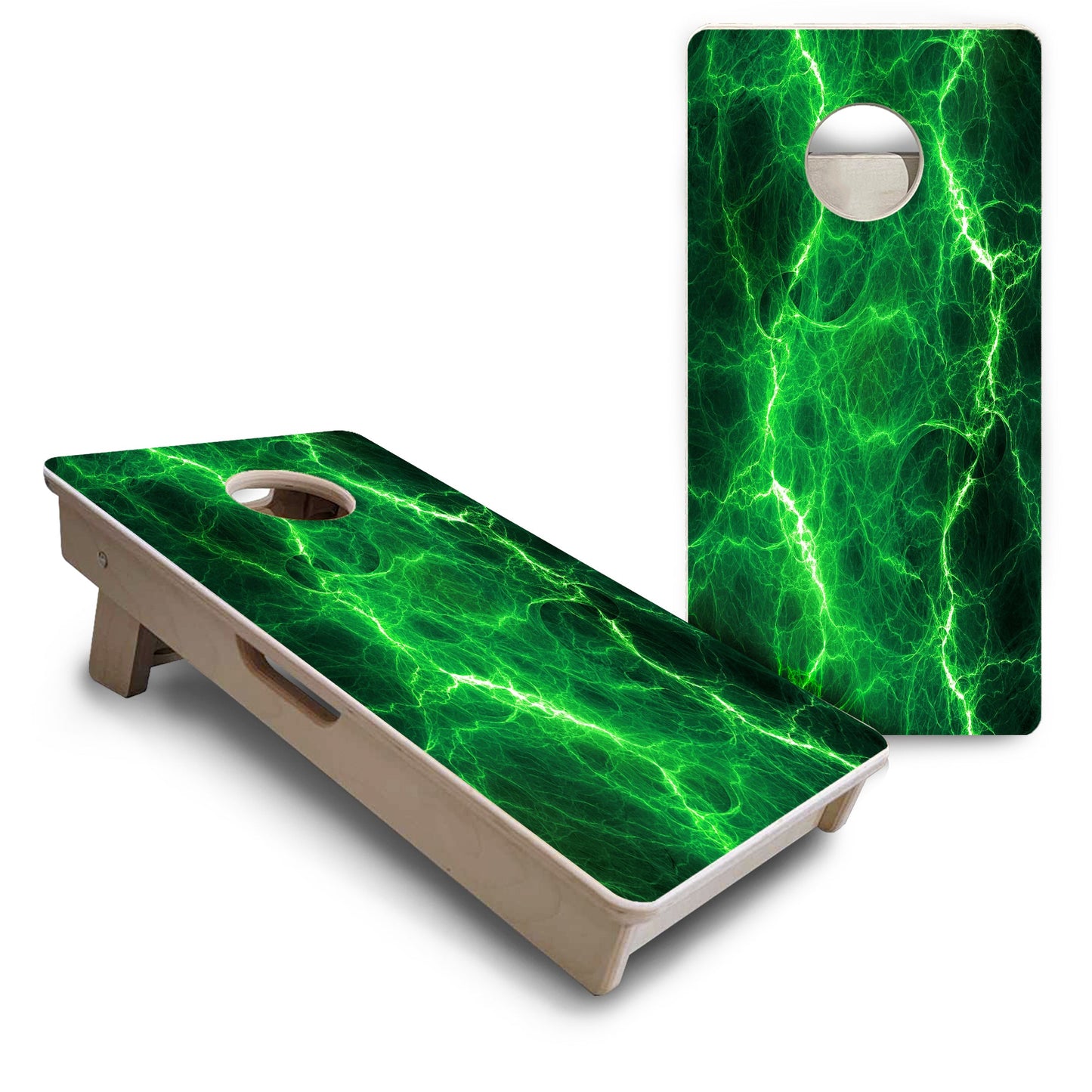Green Lightning - Mini or Vacation Size Cornhole Boards
