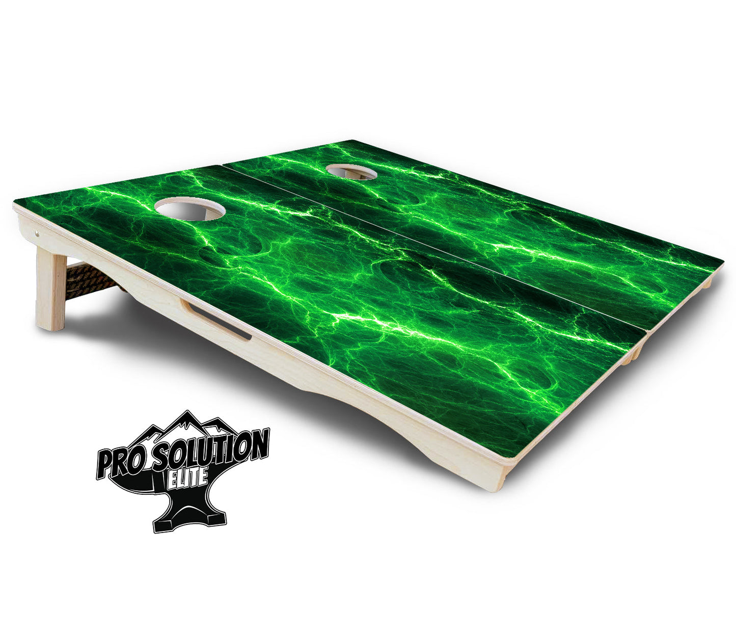 Blue & Green Lightning Cornhole Boards - Pro Solution Elite Series