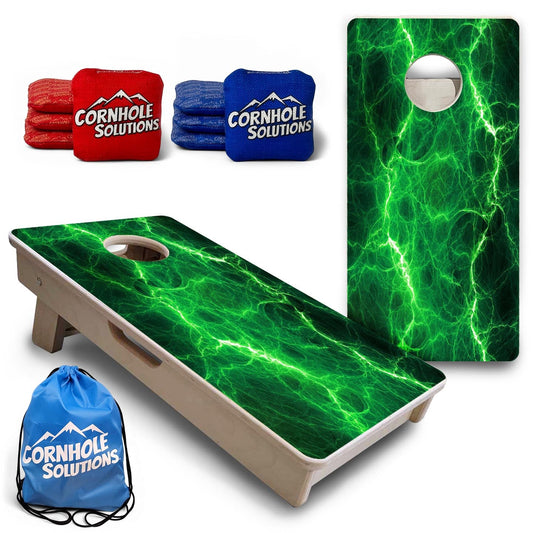 Green Lightning - Mini or Vacation Size Cornhole Boards