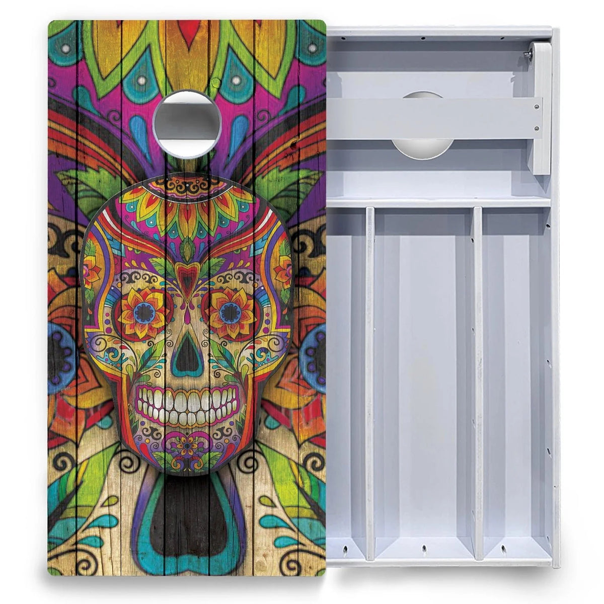Sugar Skull Cornhole Boards - All Weather Series - Colorful