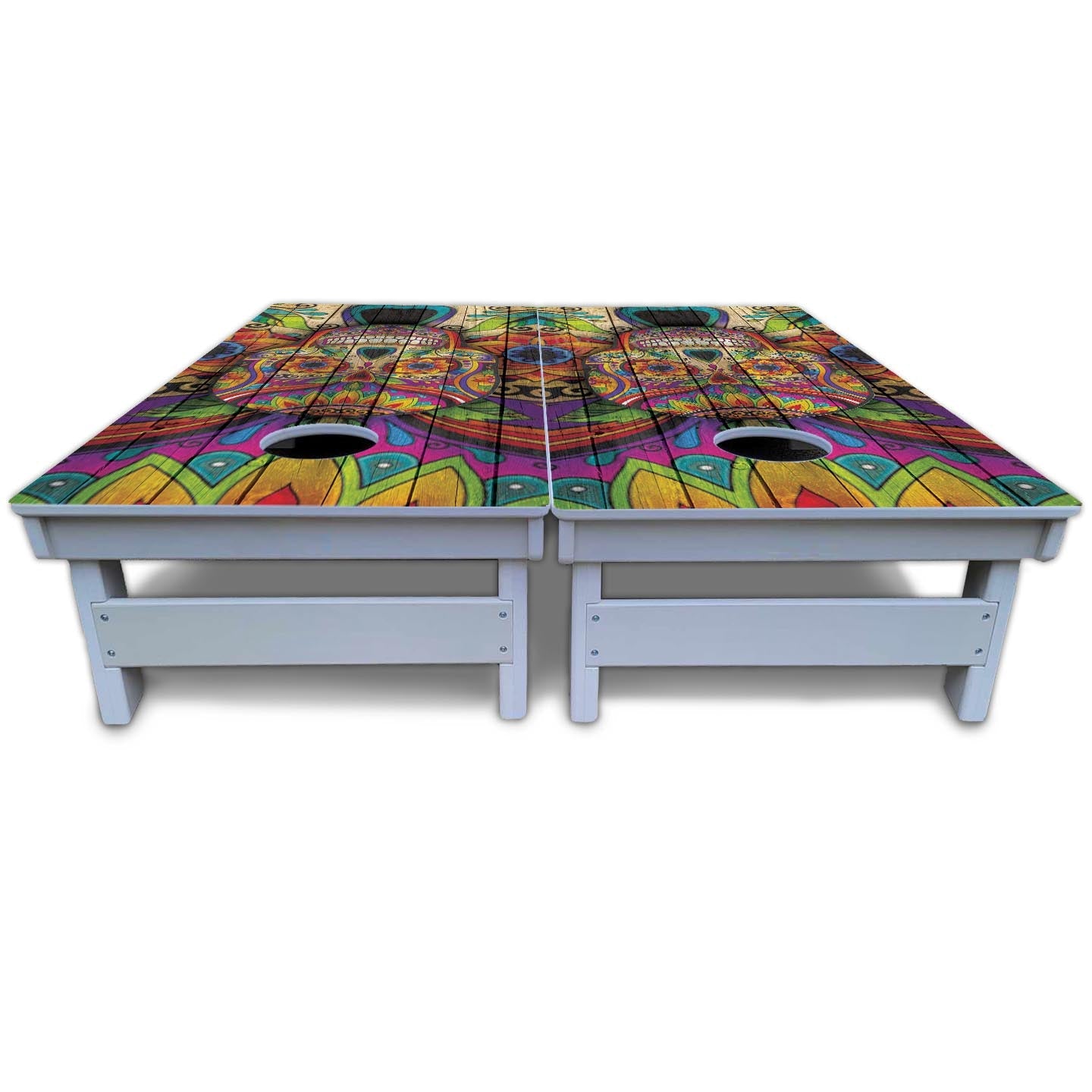 Sugar Skull Cornhole Boards - All Weather Series - Colorful