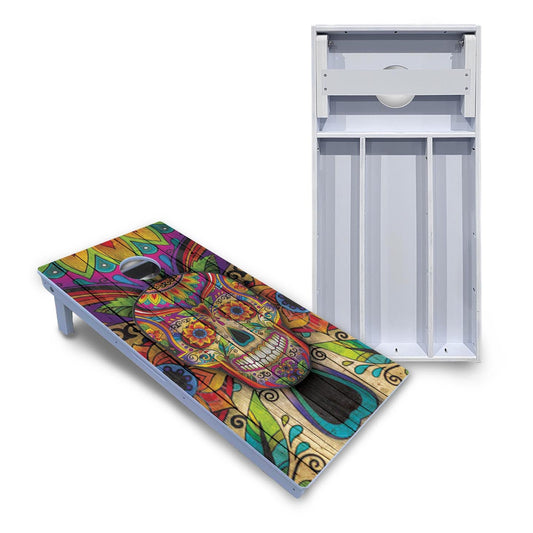 Sugar Skull Cornhole Boards - All Weather Series - Colorful