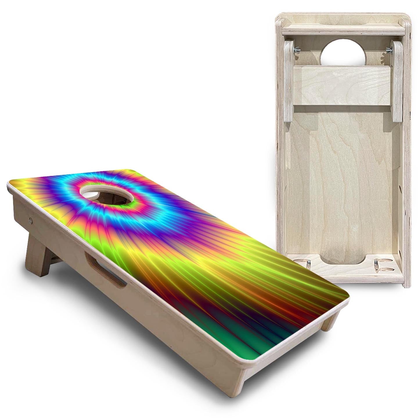 Tie Dye - Mini Cornhole Board Set (12" x 24") with 8 Mini Bags