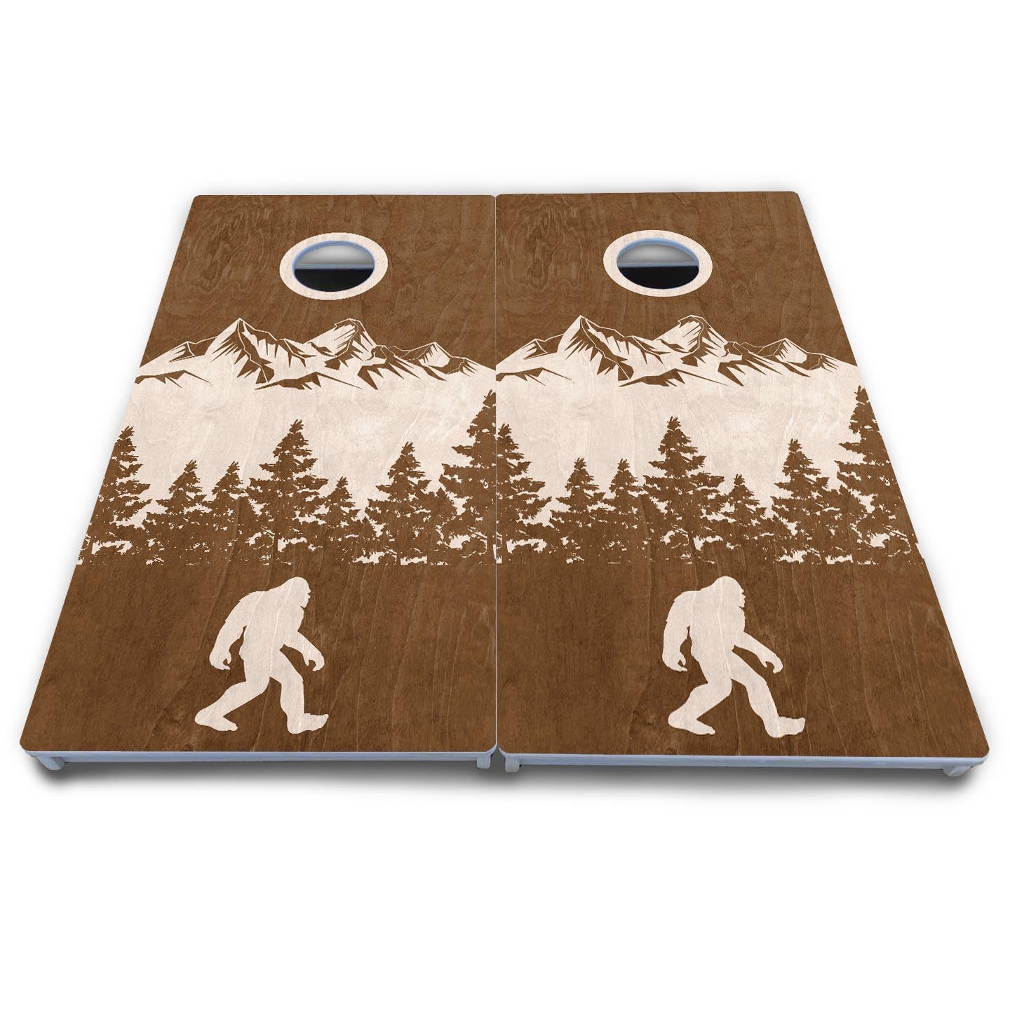 Bigfoot Mountain Scene Cornhole Boards - All Weather Series