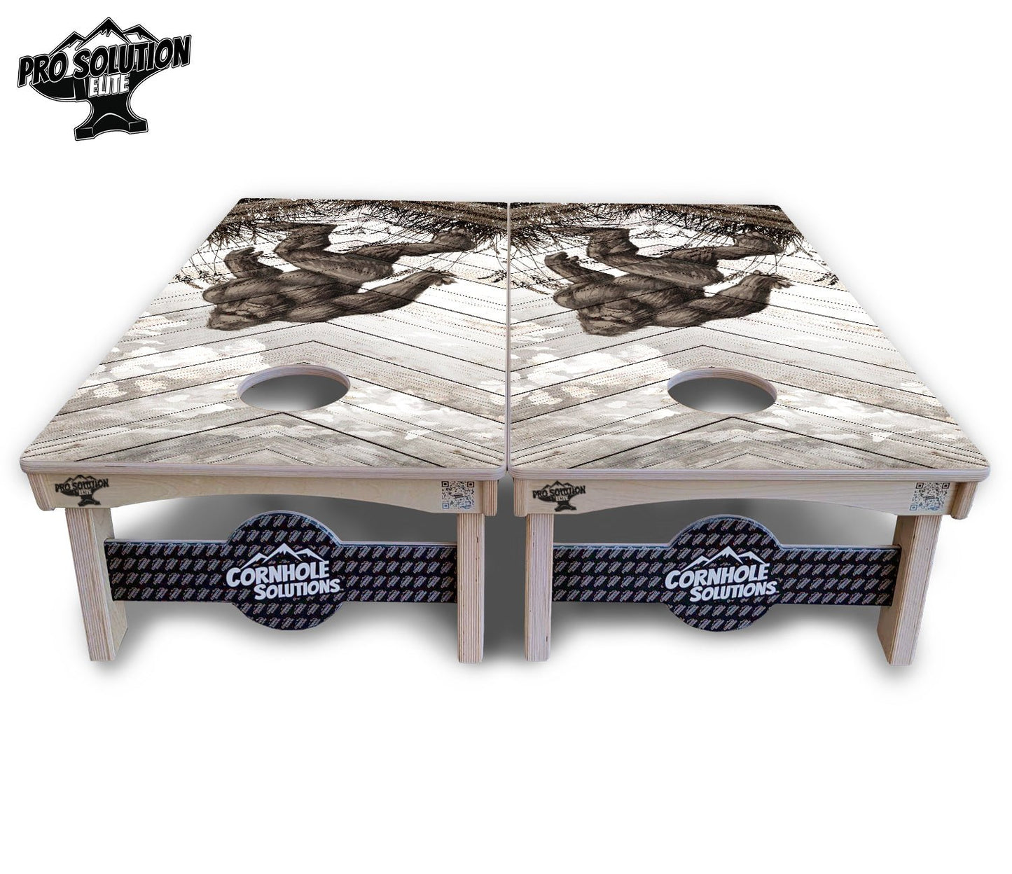 Bigfoot Whitewash Cornhole Boards - Pro Solution Elite Series