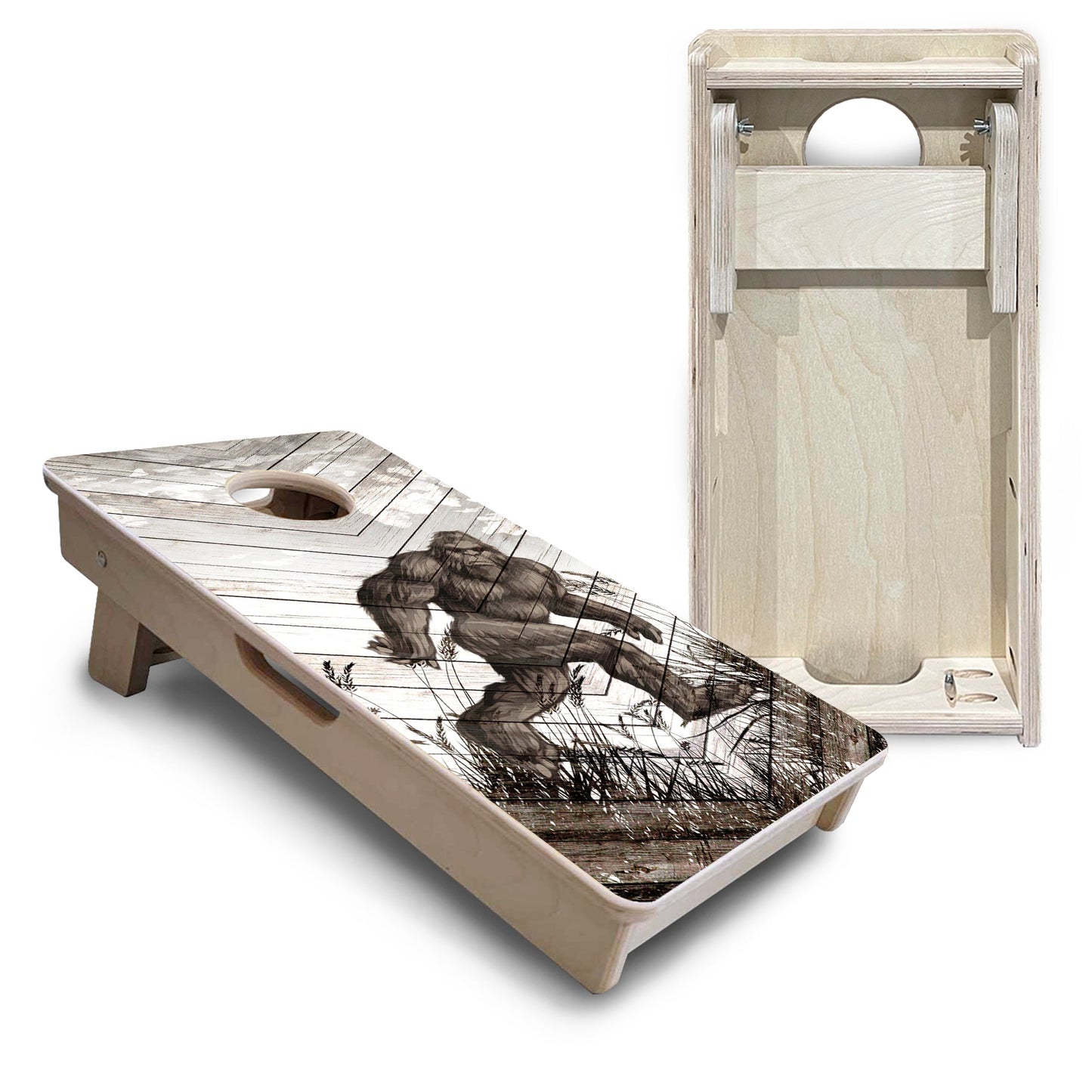 Mini Cornhole Boards - Bigfoot Whitewash