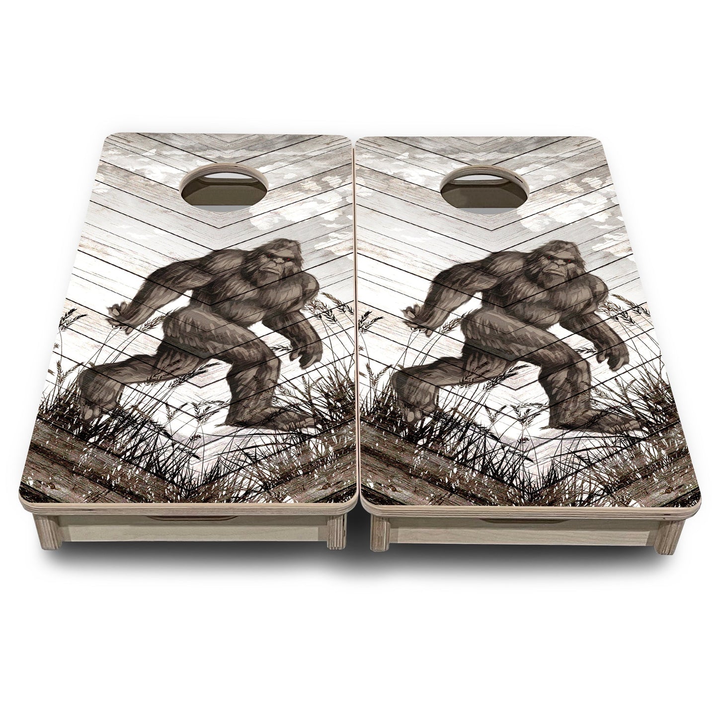 Mini Cornhole Boards - Bigfoot Whitewash
