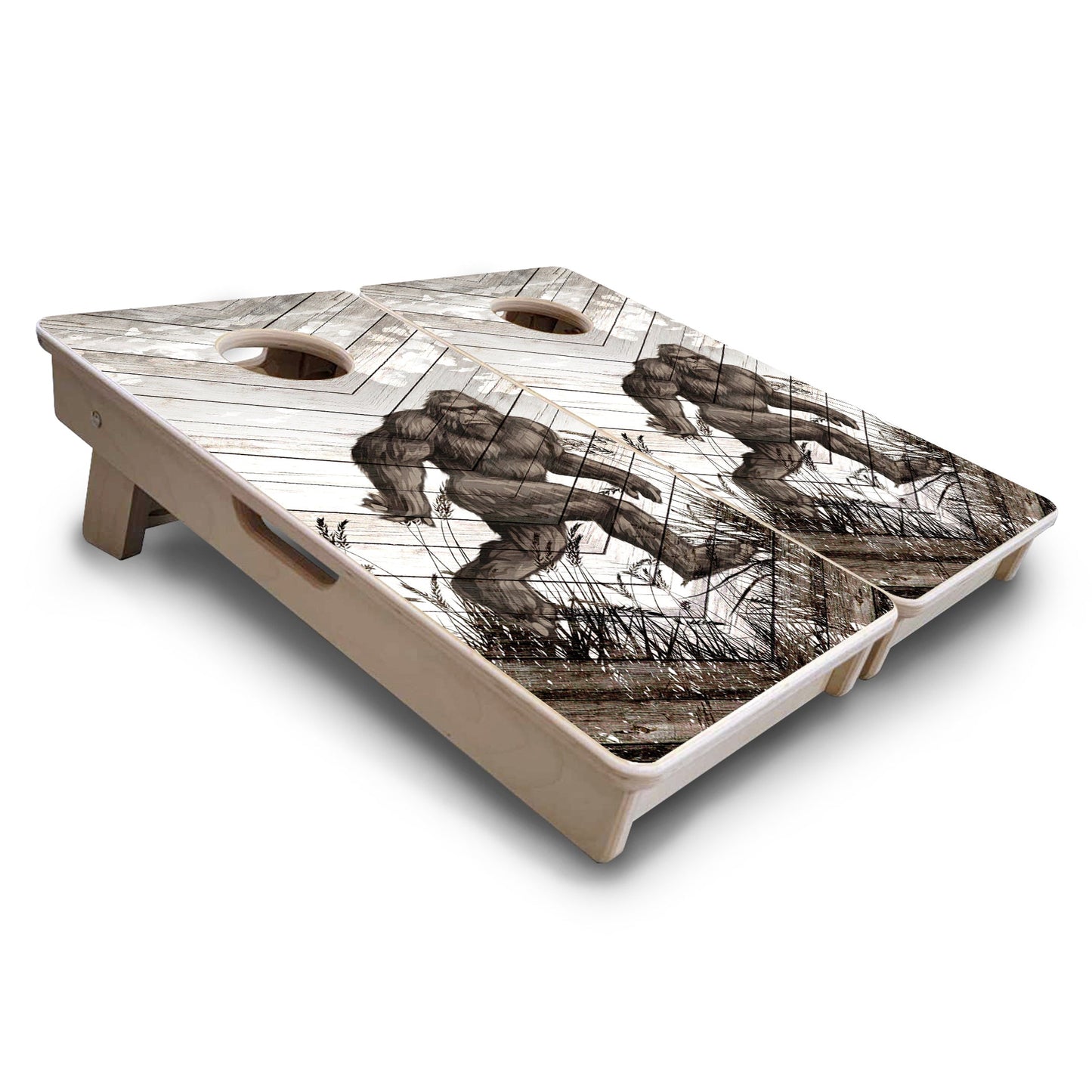 Mini Cornhole Boards - Bigfoot Whitewash