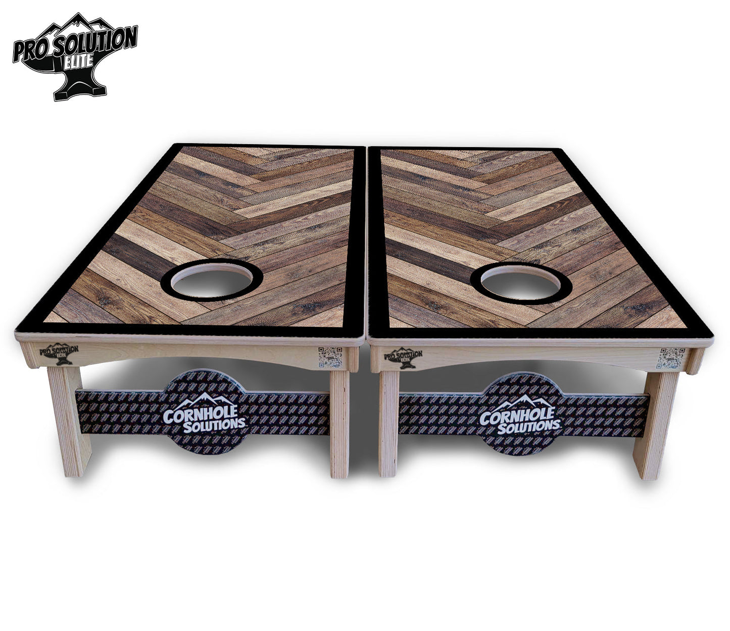 Herringbone w/Border Cornhole Boards - Pro Solution Elite Series