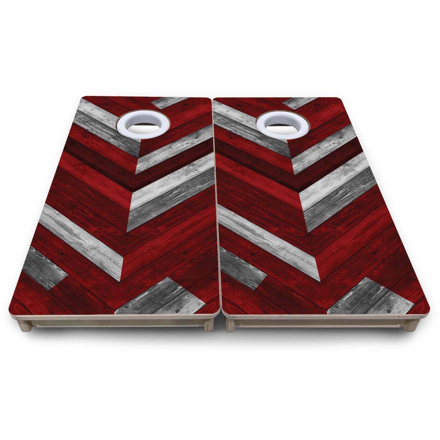 Red Herringbone - Mini or Vacation Size Cornhole Boards