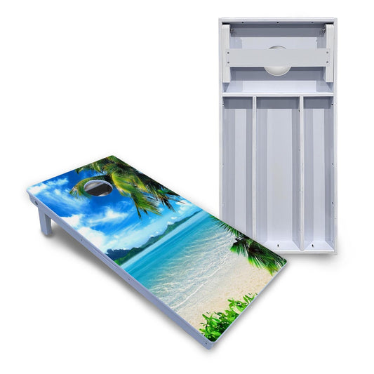 Beach Mountain Scene Cornhole Boards - All Weather Series