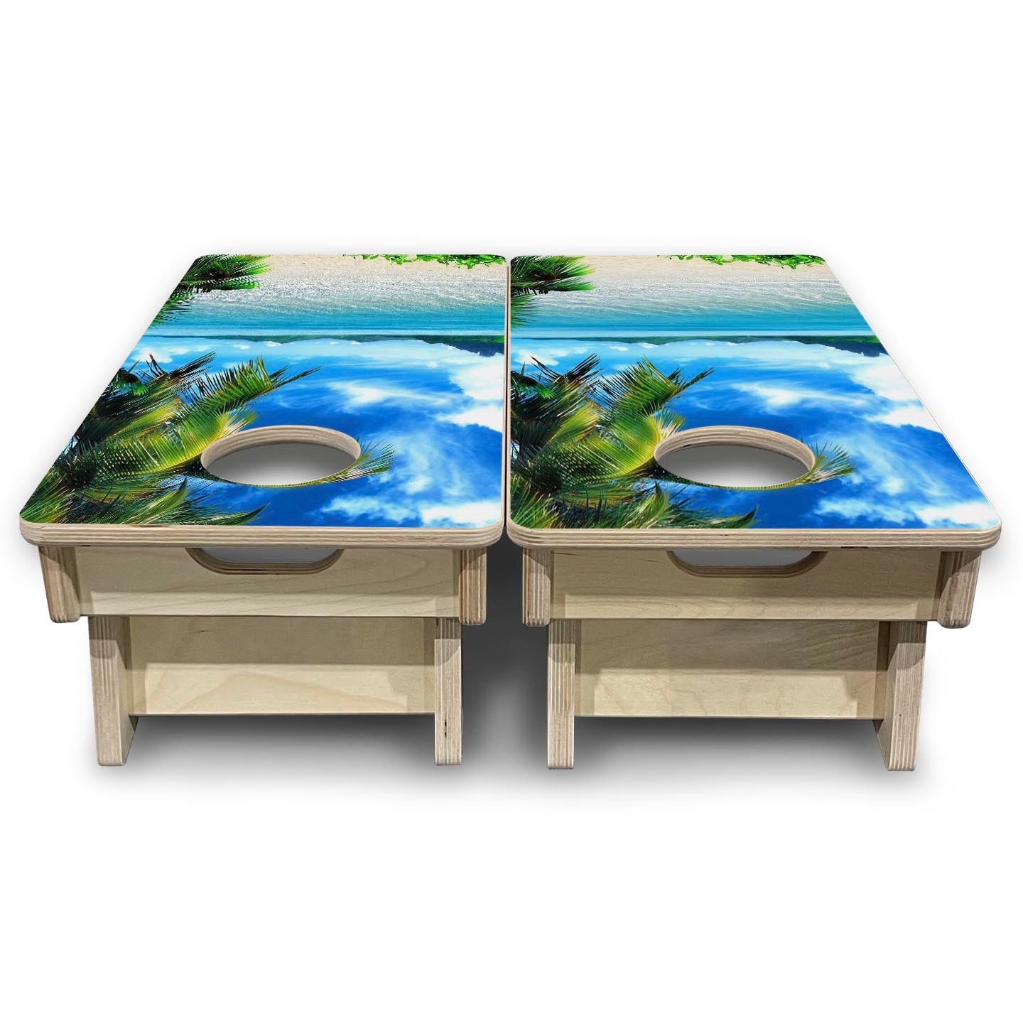 Island Paradise - Mini or Vacation Size Cornhole Boards
