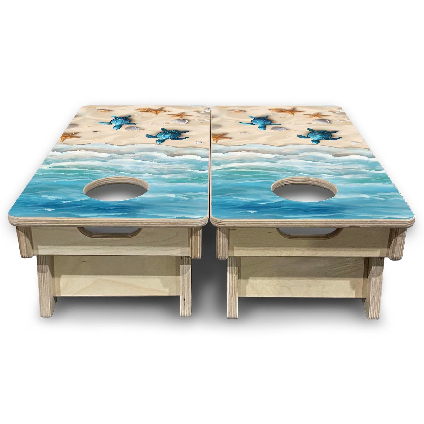 Sea Turtle Shores - Mini or Vacation Size Cornhole Boards