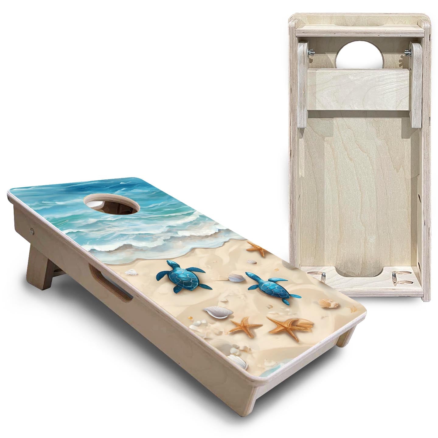 Sea Turtle Shores - Mini or Vacation Size Cornhole Boards