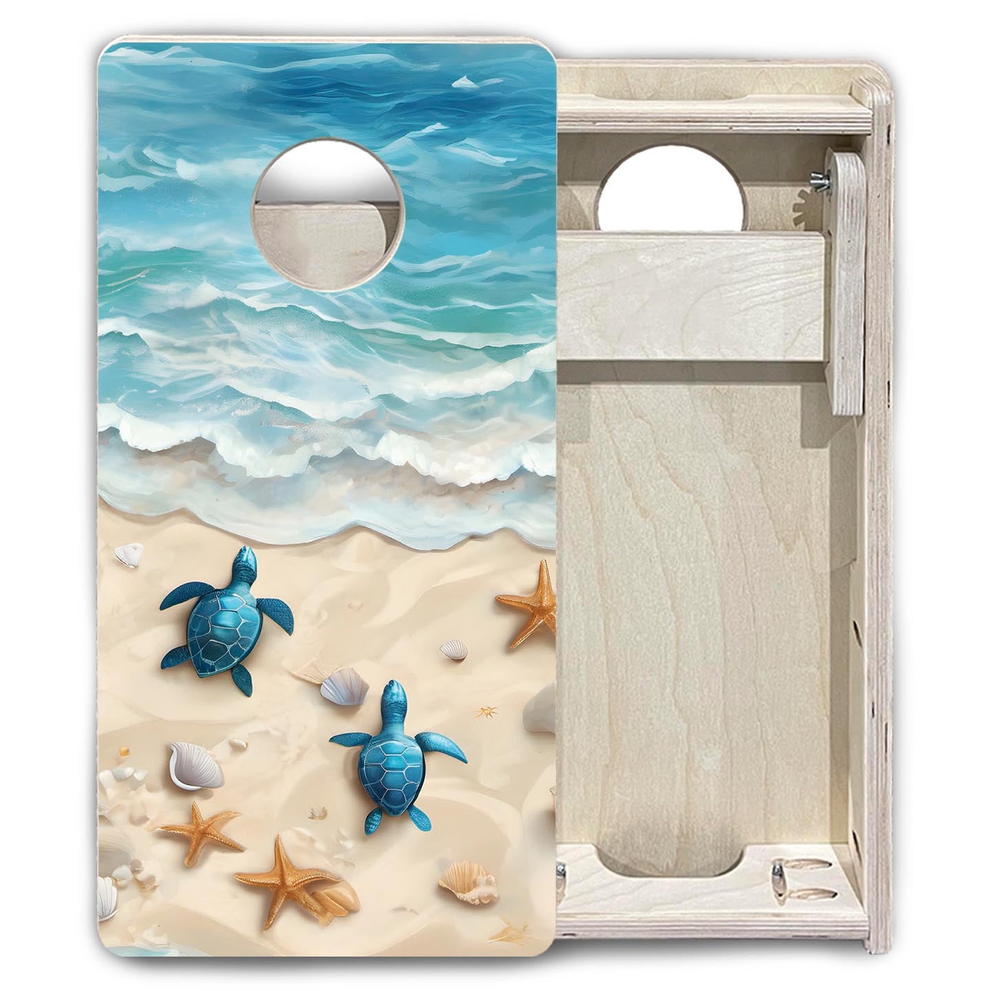 Sea Turtle Shores - Mini or Vacation Size Cornhole Boards