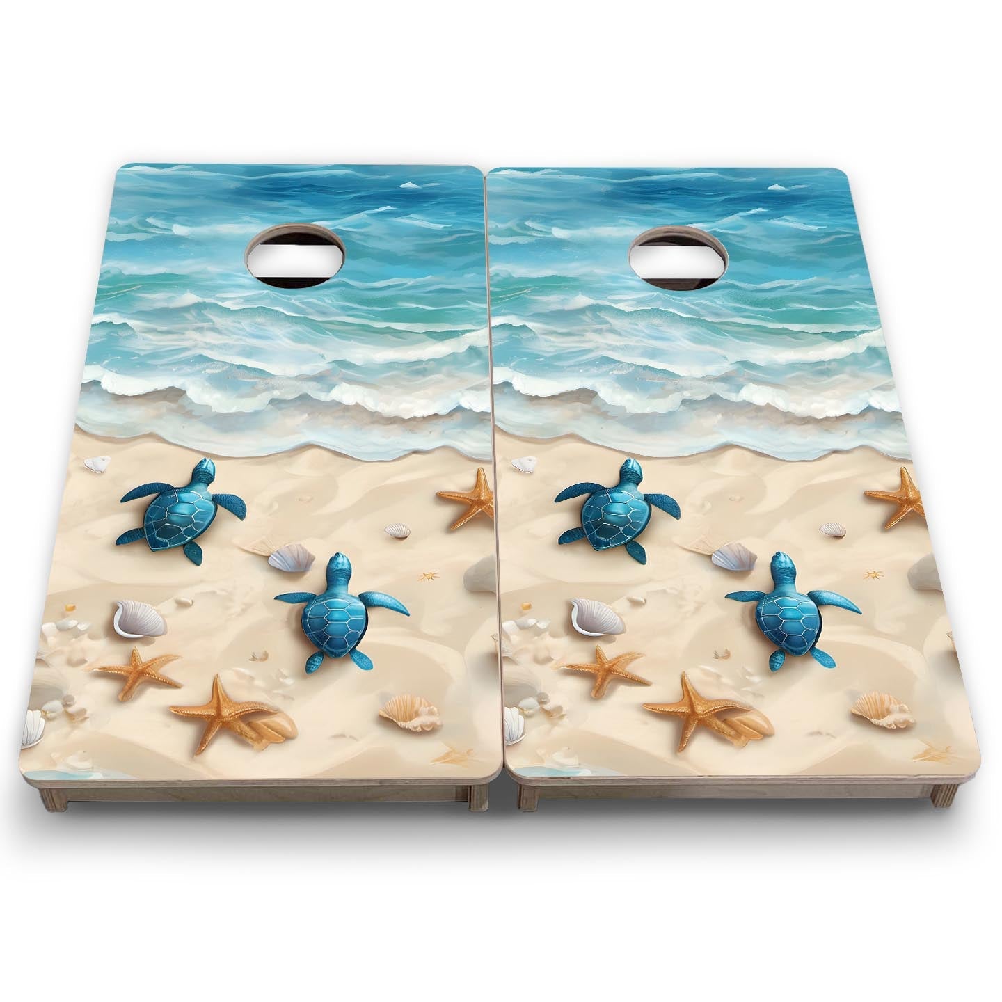 Sea Turtle Shores - Mini or Vacation Size Cornhole Boards