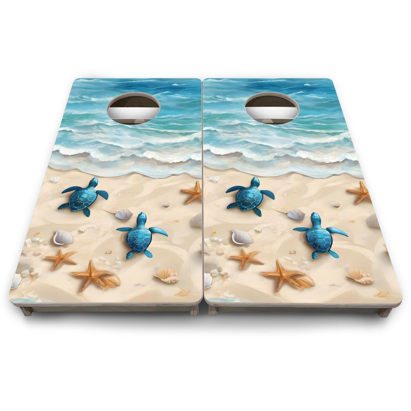 Sea Turtle Shores - Mini or Vacation Size Cornhole Boards
