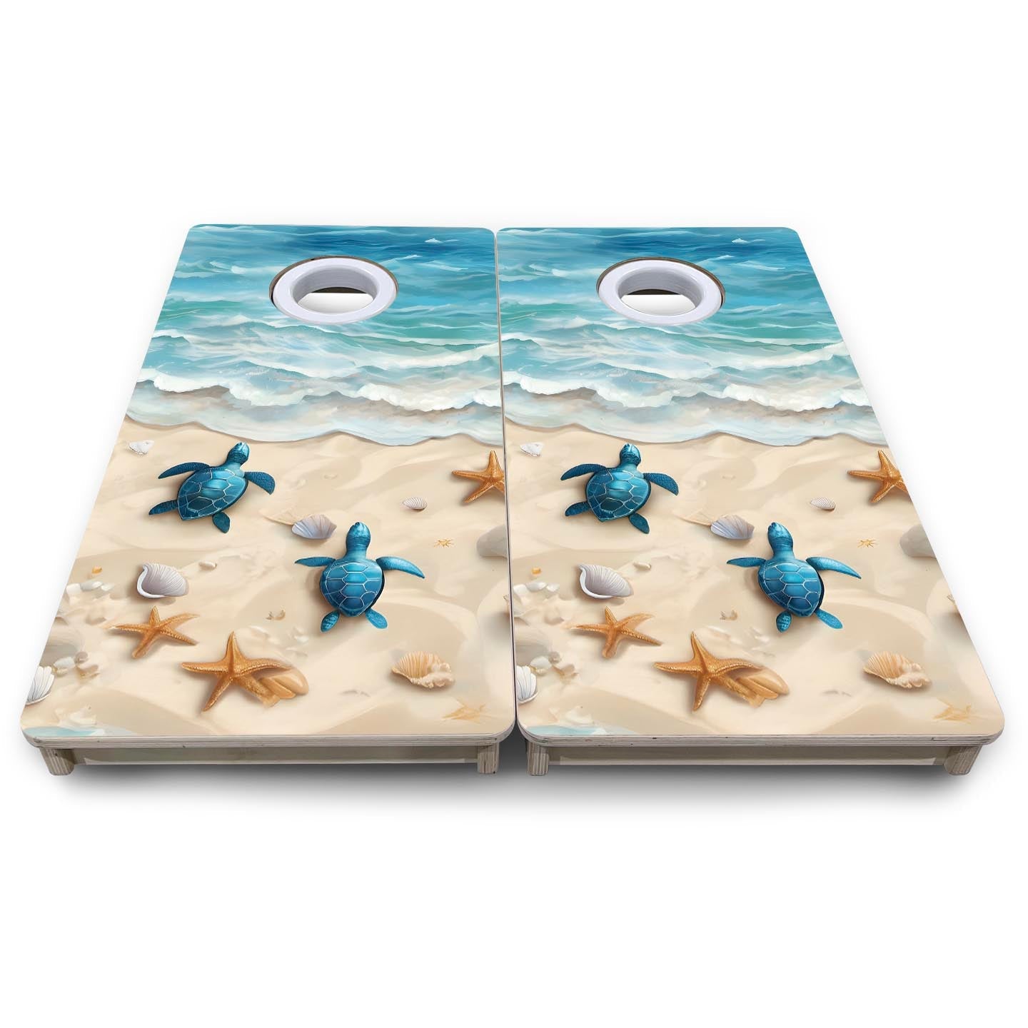 Sea Turtle Shores - Mini or Vacation Size Cornhole Boards