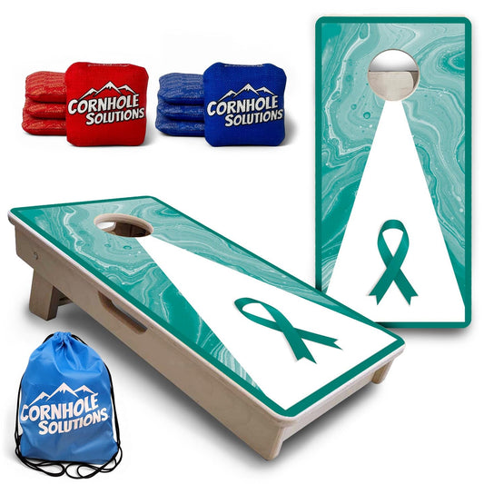 Ovarian Cancer Awareness - Mini or Vacation Size Cornhole Boards