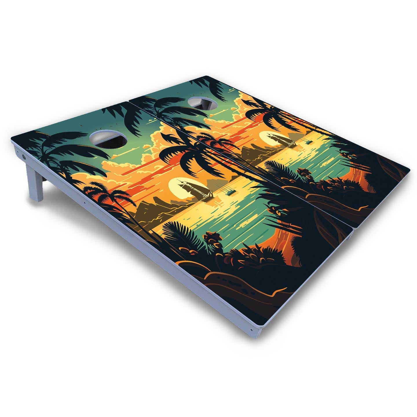 Beach Sunset Cornhole Boards - All Weather Series