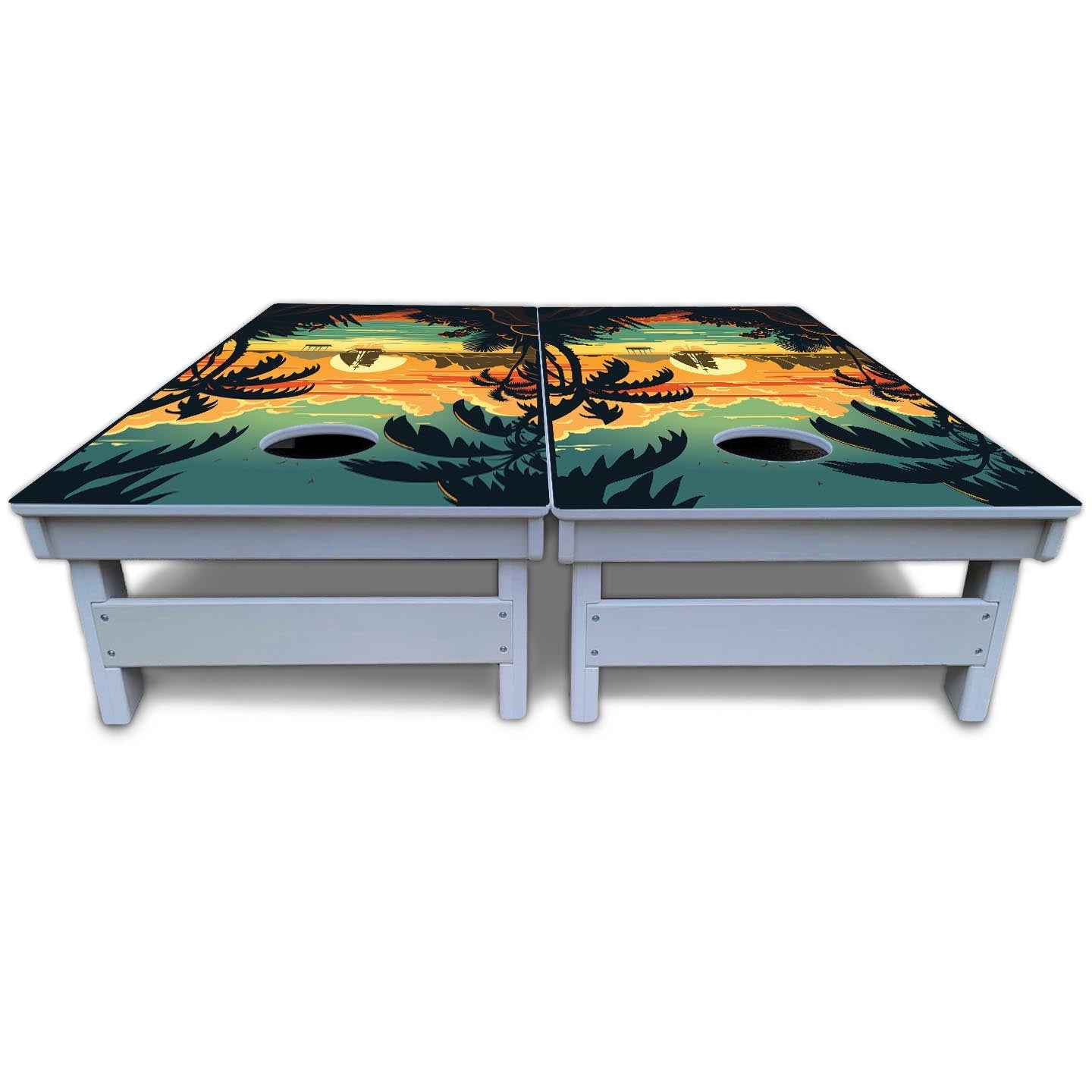Beach Sunset Cornhole Boards - All Weather Series