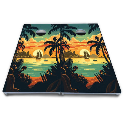 Beach Sunset Cornhole Boards - All Weather Series