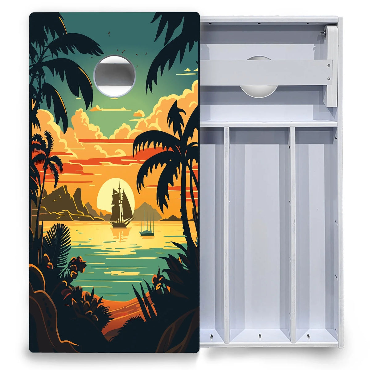 Beach Sunset Cornhole Boards - All Weather Series