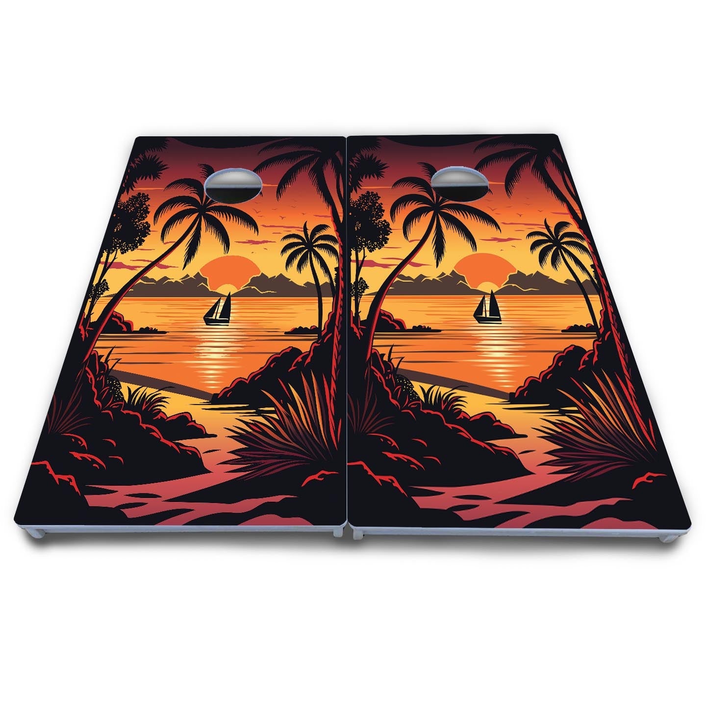 Beach Sunset Cornhole Boards - All Weather Series