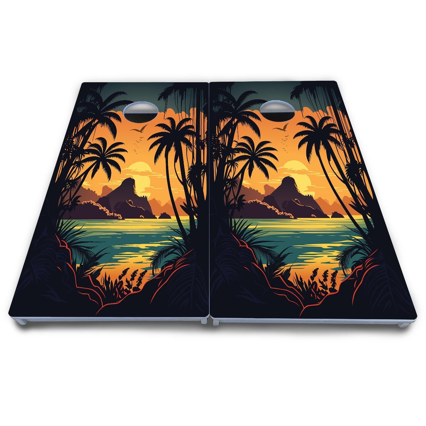 Beach Sunset Cornhole Boards - All Weather Series