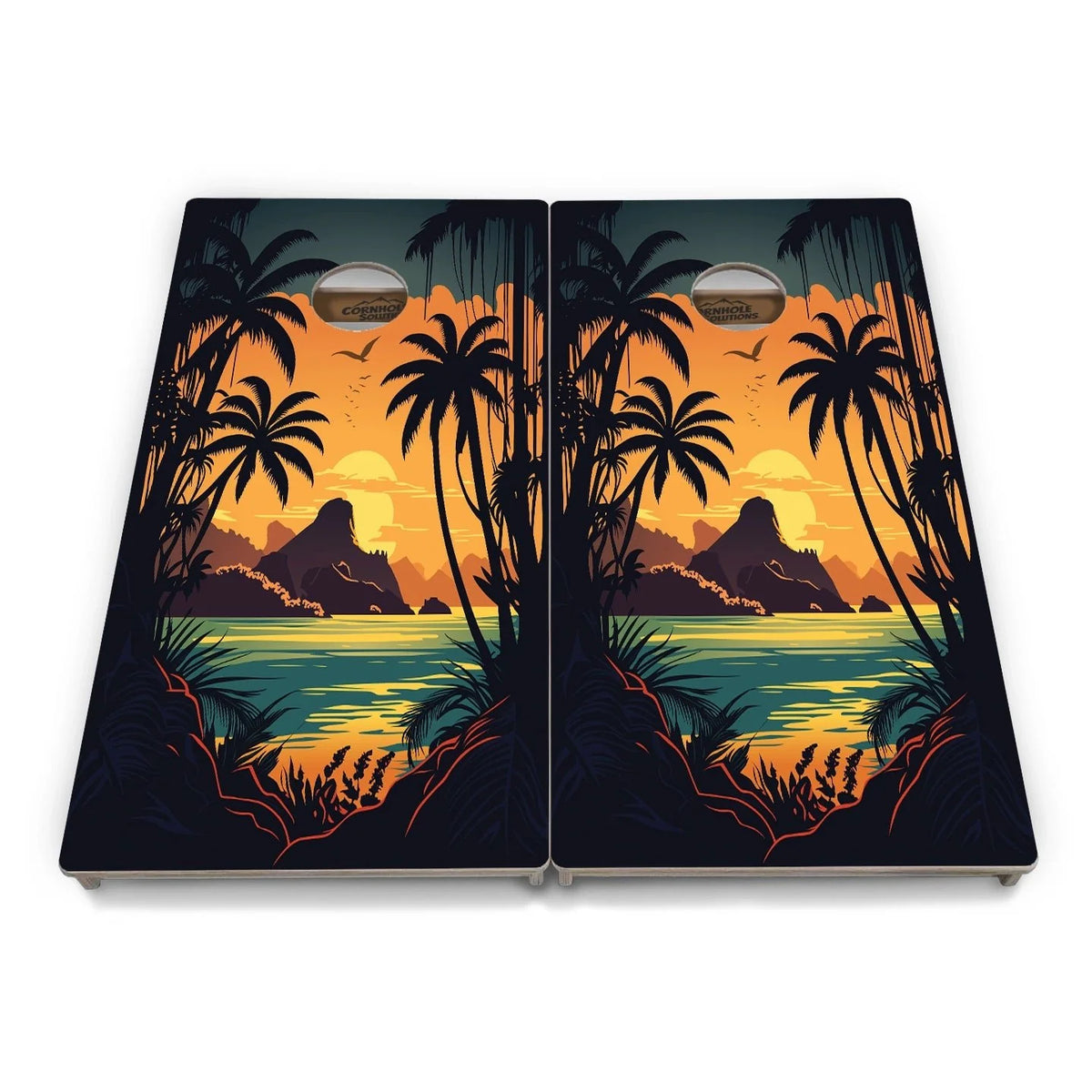 Beach Sunset Cornhole Boards – Tournament Series