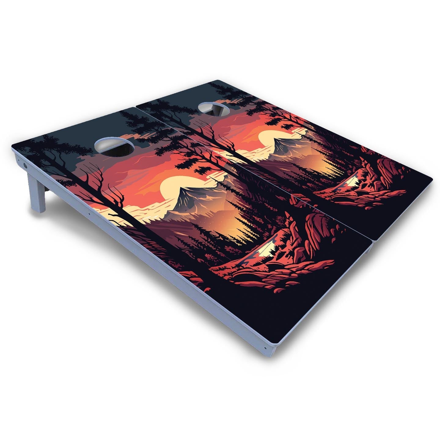 Mountain Sunset Cornhole Boards - All Weather Series