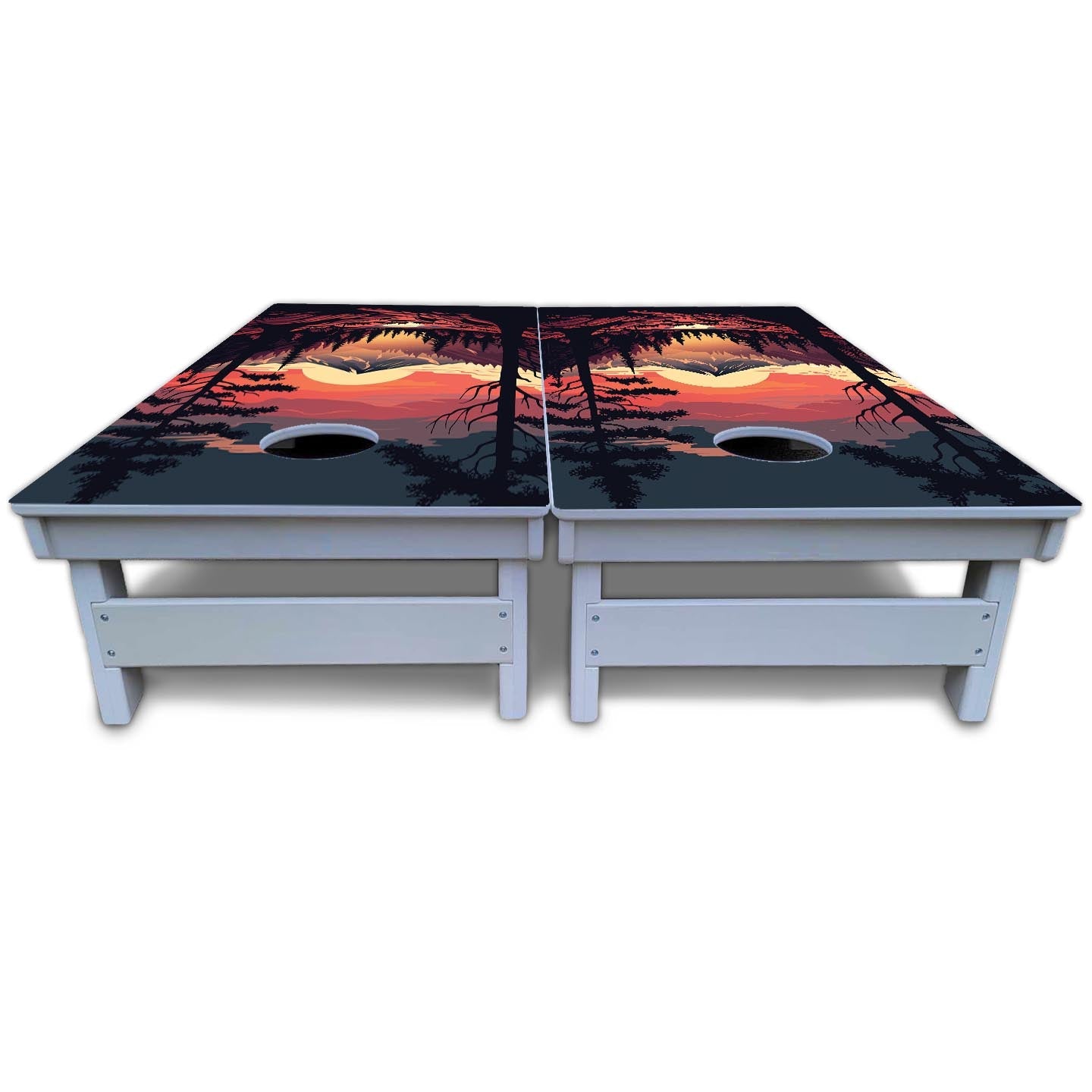 Mountain Sunset Cornhole Boards - All Weather Series