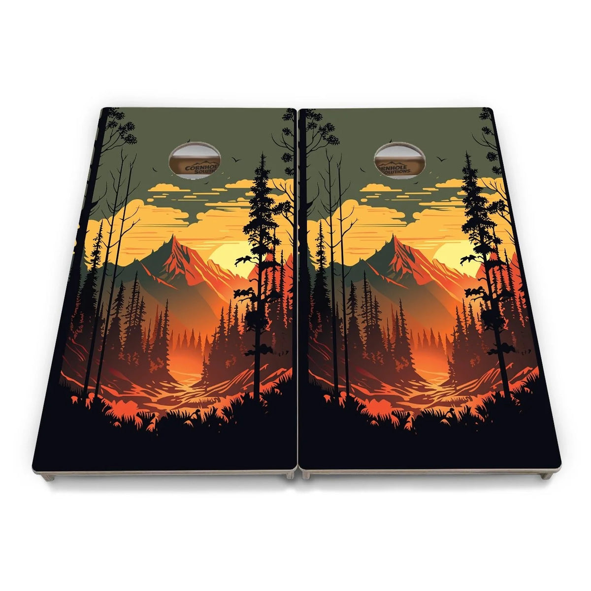 Mountain Sunset Cornhole Boards – Tournament Series