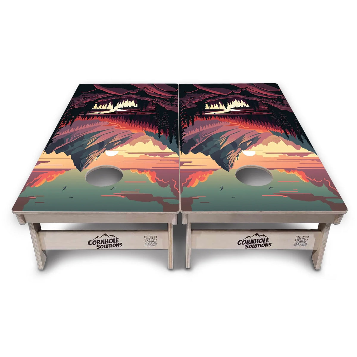 Mountain Sunset Cornhole Boards – Tournament Series