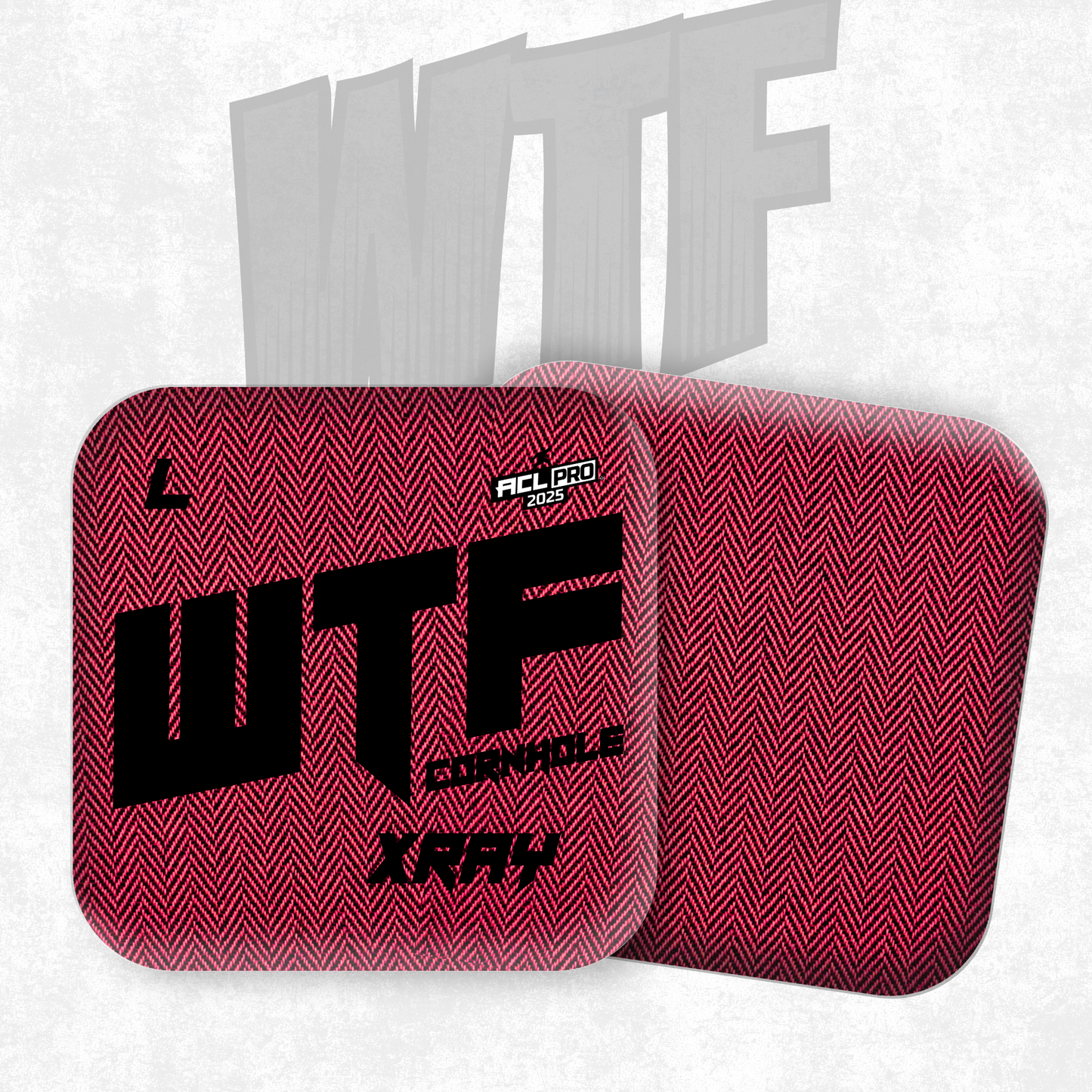 2026 WTF X-RAY Pink/Black carpet - ACL Pro Stamped Cornhole Bags - Set of 4 bags
