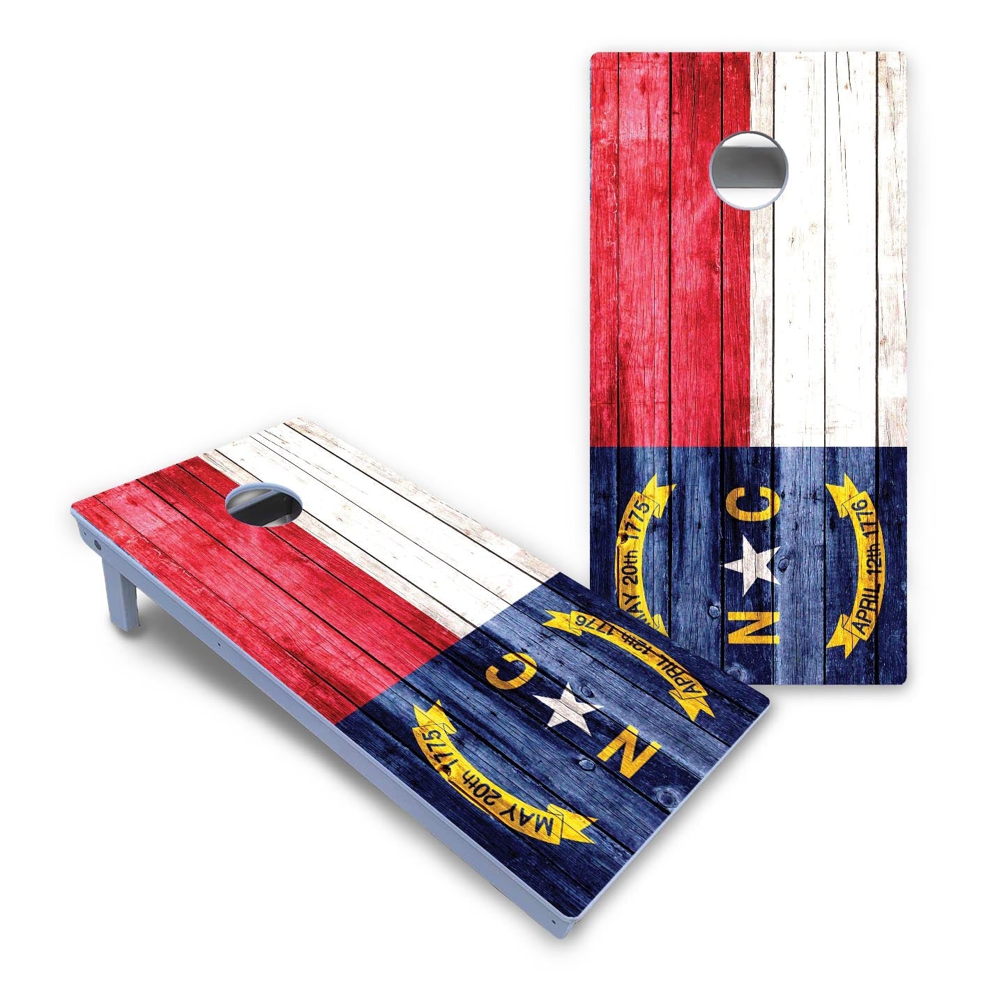 North Carolina State Flag Cornhole Boards - All Weather Series