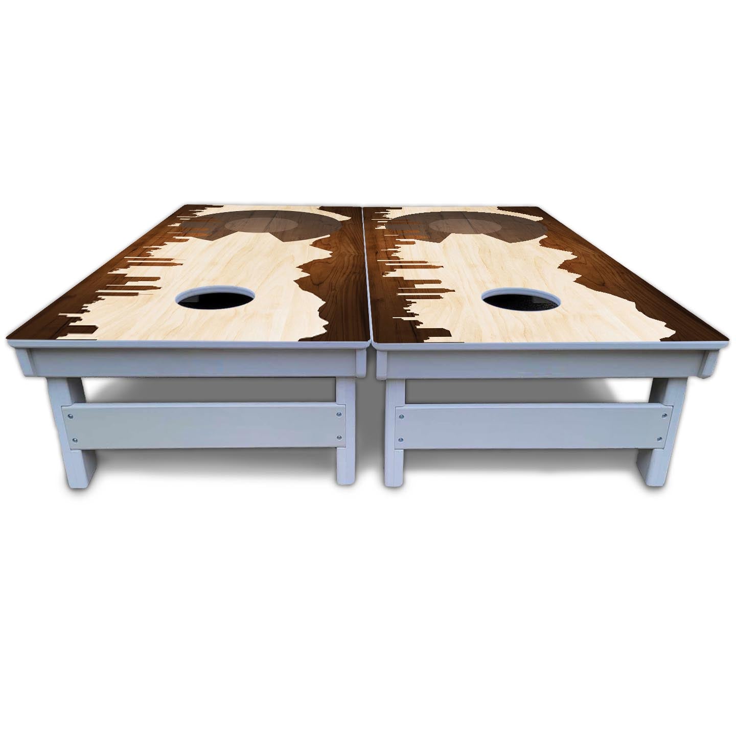 Colorado Natural Wood Skyline Cornhole Boards - All Weather Series