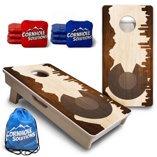 Colorado Wood Skyline - Mini or Vacation Size Cornhole Boards