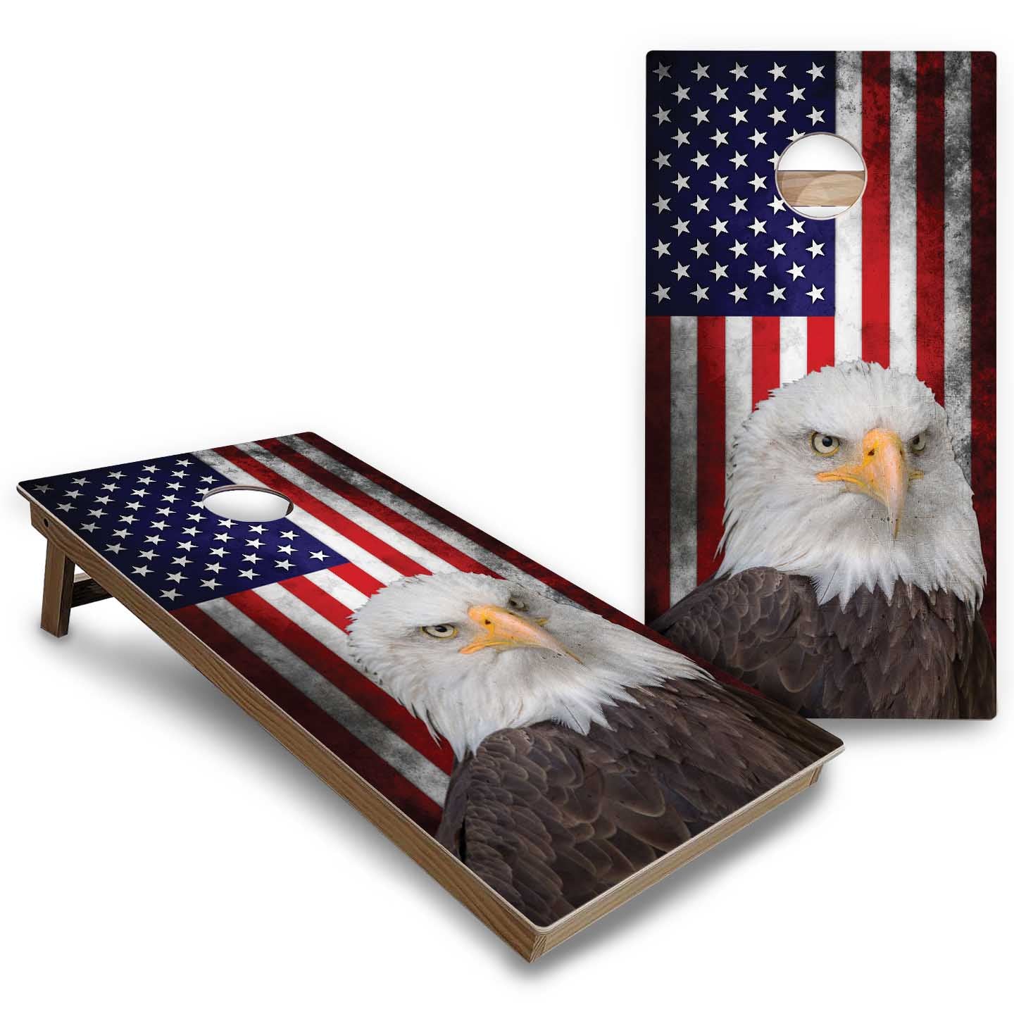 Eagle Flag Cornhole Boards - Backyard Series