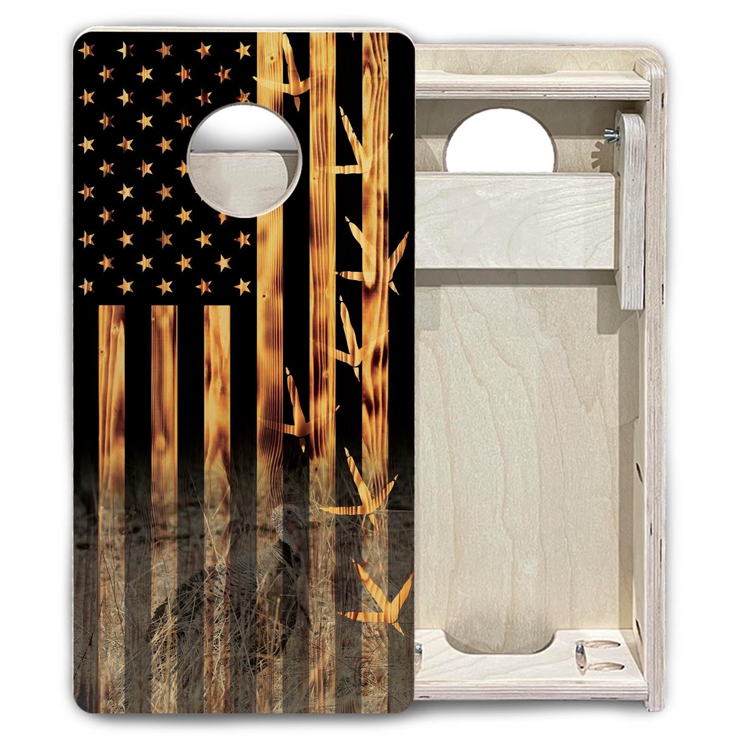 Hidden Turkey Tom & Tracks - Mini or Vacation Size Cornhole Boards