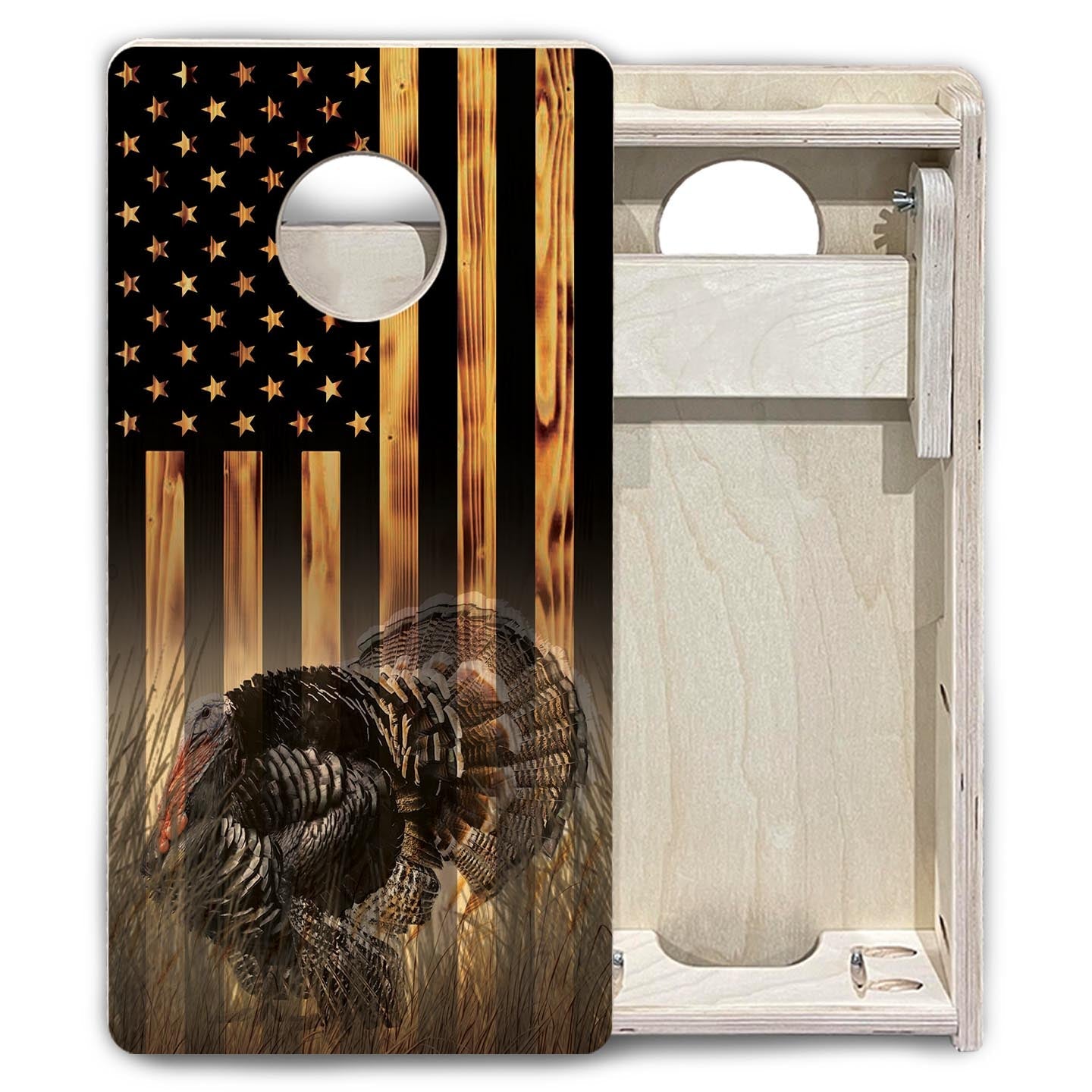 Hidden Turkey Tom & Tracks - Mini or Vacation Size Cornhole Boards