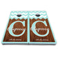 Mint Chevron Cornhole Boards - All Weather Series