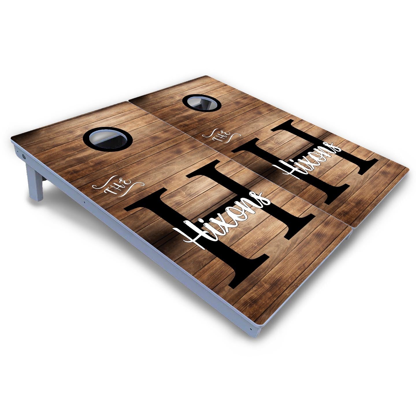 Wood Slat Name Cornhole Boards - All Weather Series