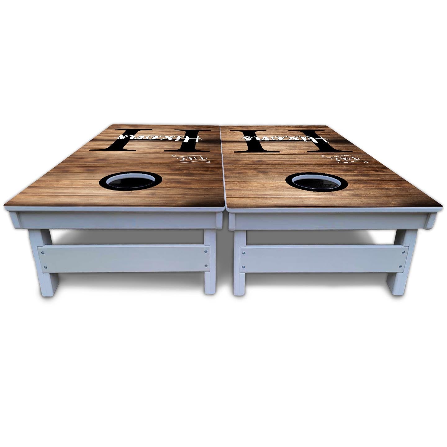 Wood Slat Name Cornhole Boards - All Weather Series