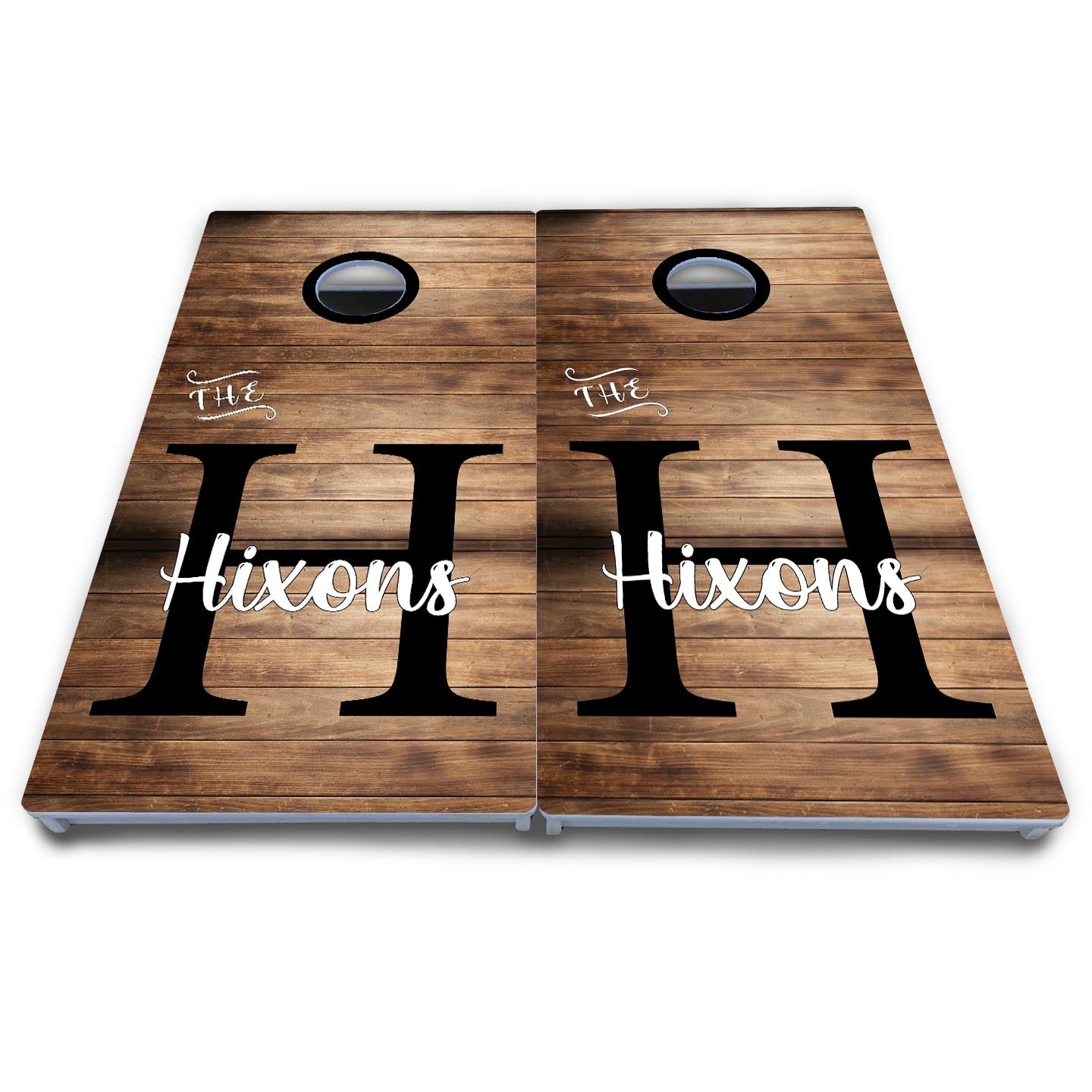 Wood Slat Name Cornhole Boards - All Weather Series