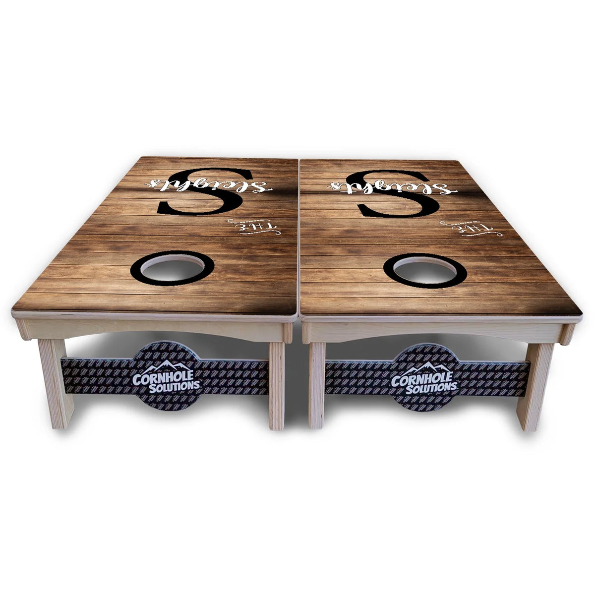 Rustic Wood Monogram Cornhole Boards – Pro Lite or Pro Elite