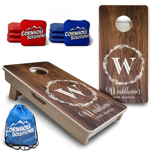 Wreath Letter - Mini or Vacation Size Cornhole Boards