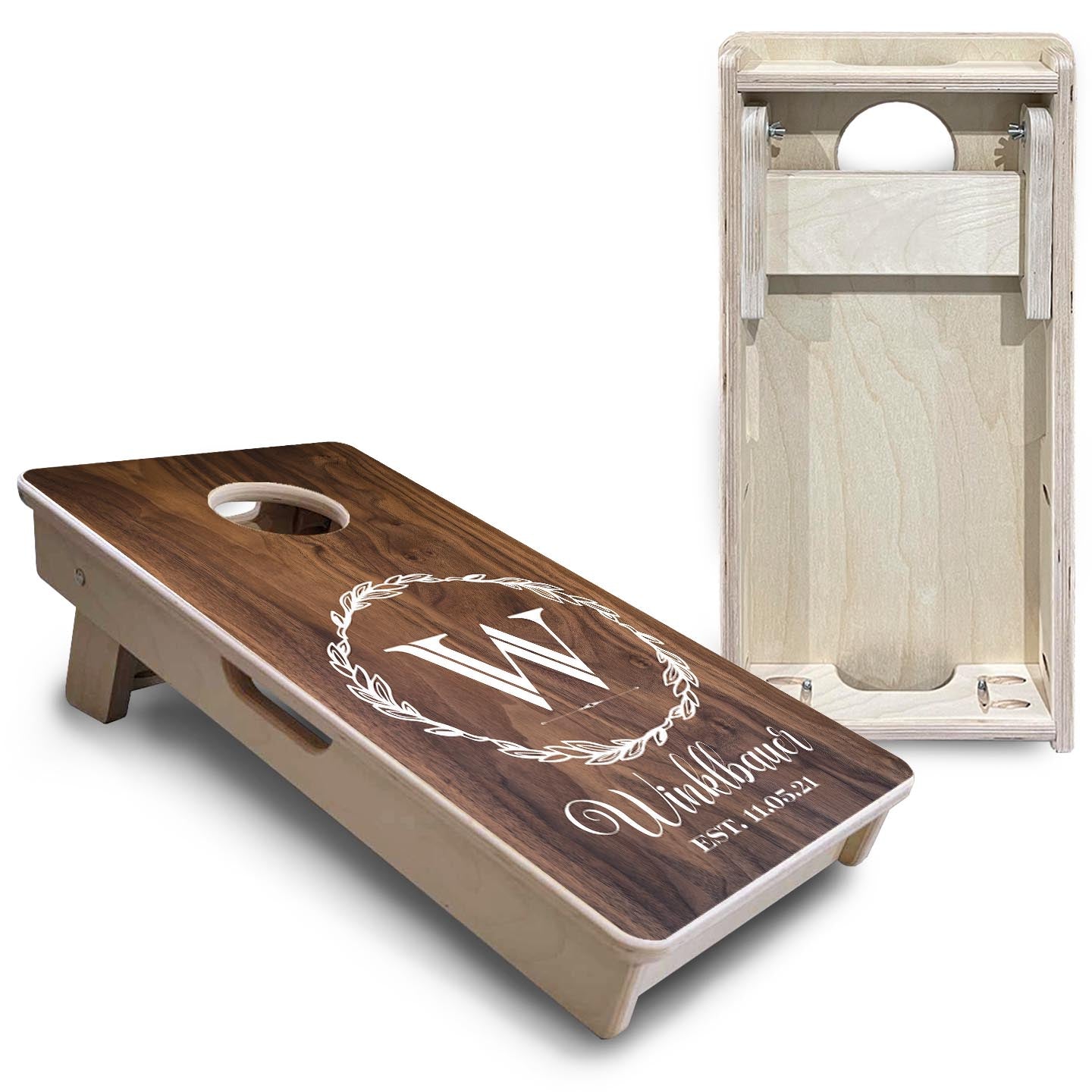 Wreath Letter - Mini or Vacation Size Cornhole Boards